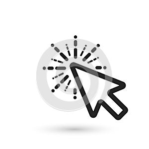 Computer mouse click cursor gray arrow icon. Mouse vector illustration.
