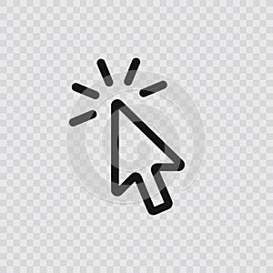 Computer mouse click cursor gray arrow icons set and loading icons. Cursor icon. Vector illustration.