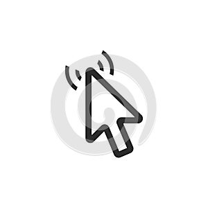 Computer mouse click cursor gray arrow icons set and loading icons. Cursor icon. Vector illustration.