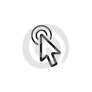 Computer mouse click cursor gray arrow icons set and loading icons. Cursor icon. Vector illustration.