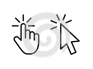 Computer mouse click cursor gray arrow icons set and loading icons. Cursor icon. Vector illustration.