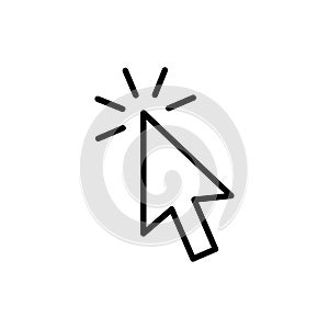 Computer mouse click cursor gray arrow icons set and loading icons. Cursor icon. Vector illustration. photo