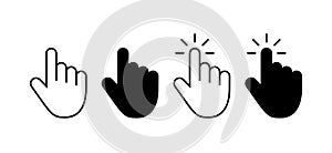 Computer mouse click cursor gray arrow icons set and loading icons. Cursor icon. Vector illustration. Mouse click cursor