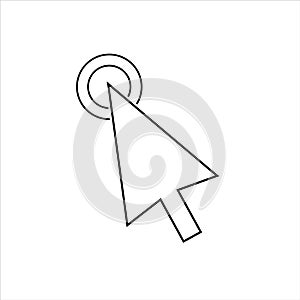 Computer mouse click cursor gray arrow icons set and loading icons. Cursor icon. Vector illustration. Mouse click cursor