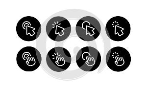 Computer mouse. Click cursor and pointer icon set. Arrow and wait. Vector on isolated white background. EPS 10