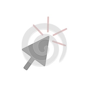 Computer mouse click cursor on white background. Vector illustration in trendy flat style. EPS 10.