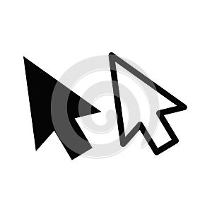 Computer mouse click pointer cursor arrow flat icon for apps and