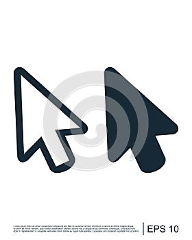 Computer mouse click pointer cursor arrow flat icon for apps and websites photo