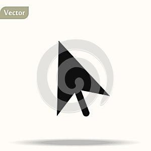 Computer mouse click pointer cursor arrow flat vector icon for apps and websites