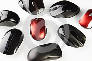 Computer mouse collection on white background