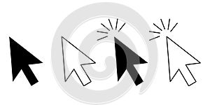 Computer mouse cursor click icon set vector illustration