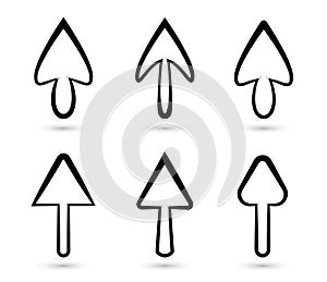 Computer mouse cursor flat icons for apps and websites