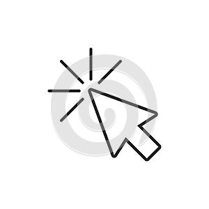 Computer mouse cursor icon in flat style. Arrow cursor vector il