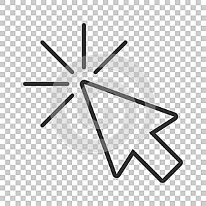 Computer mouse cursor icon in flat style. Arrow cursor vector il