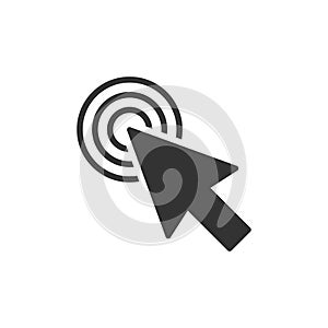 Computer mouse cursor icon in flat style. Arrow cursor vector il