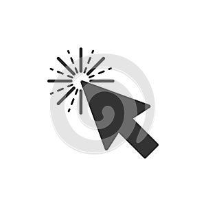 Computer mouse cursor icon in flat style. Arrow cursor vector il