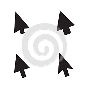 Computer mouse cursor icon in flat style. Arrow cursor vector illustration on white isolated background