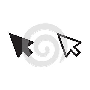 Computer mouse cursor icon in flat style. Arrow cursor vector illustration on white isolated background