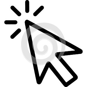 Computer mouse cursor icon isolated on transparent background