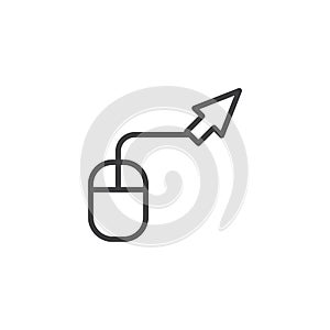 Computer mouse cursor line icon