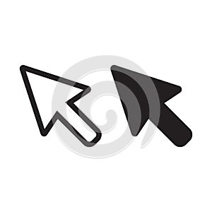 Computer mouse cursor line icon in flat style. Arrow cursor vector illustration on white isolated background