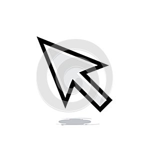 Computer Mouse Cursor Pointer Arrow Symbol with Shadow
