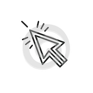 Computer mouse cursor pointer clicking icon indicating selection or interaction with digital interface