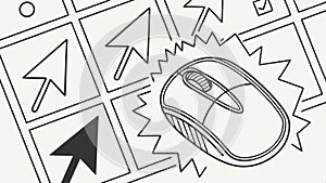 Computer mouse and cursor, technology and interface icon vector design Generative AI