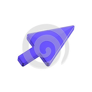 3d arrow pointer, mouse cursor icon. Computer interface render. Click here arrow