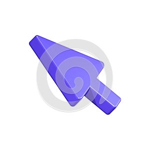 3d arrow pointer, mouse cursor icon. Computer interface render. Click here arrow