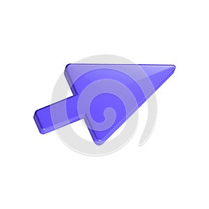 3d arrow pointer, mouse cursor icon. Computer interface render. Click here arrow