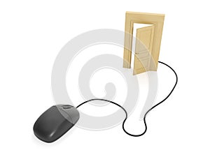 Computer mouse and the door