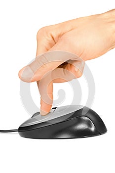 Computer mouse and finger