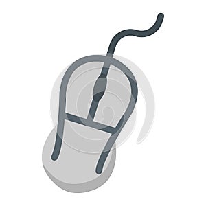 Computer mouse flat icon, click and device