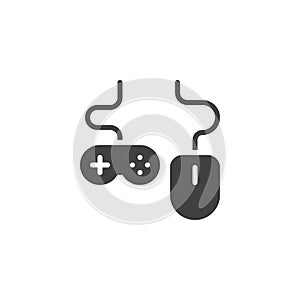 Computer mouse and game controller vector icon