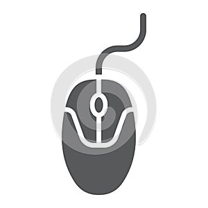Computer mouse glyph icon, electronic and device