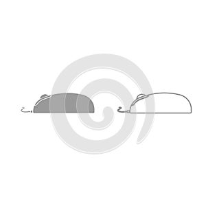 Computer mouse grey set icon .