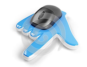 Computer mouse with hand cursor