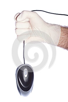 Computer mouse in hand isolated