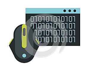 Computer mouse hardware with binary code