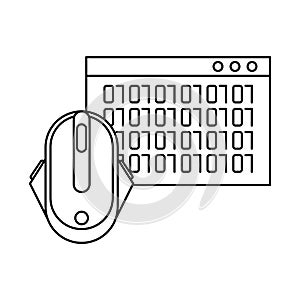 Computer mouse hardware with binary code