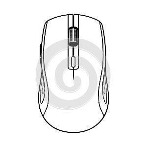 Computer Mouse icon. Black icon of a modern optical mouse