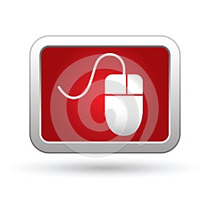 Computer mouse icon on the button