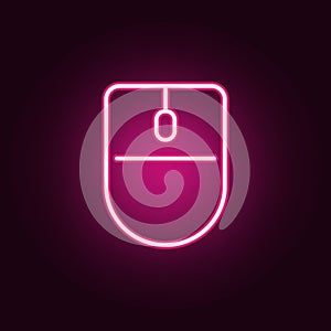 computer mouse icon. Elements of web in neon style icons. Simple icon for websites, web design, mobile app, info graphics