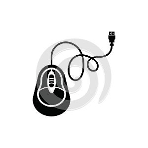 computer mouse icon in flat style