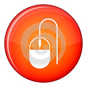Computer mouse icon, flat style