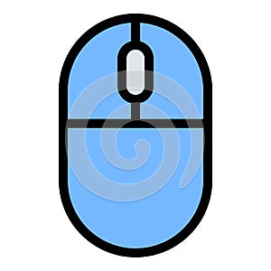 Computer Mouse Icon Point and Click Navigation in Flat Line Color Style