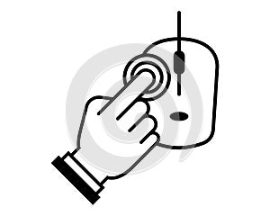 computer mouse icon. pressing the button.