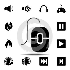 computer mouse icon. Simple glyph vector element of web, minimalistic icons set for UI and UX, website or mobile application