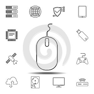 Computer mouse icon. Simple thin line, outline vector element of Technology icons set for UI and UX, website or mobile application